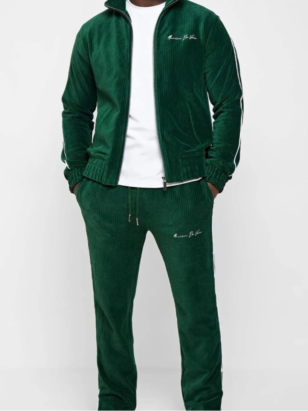 Maniere de voire Green Corduroy Track Jacket & Pants Set great condition